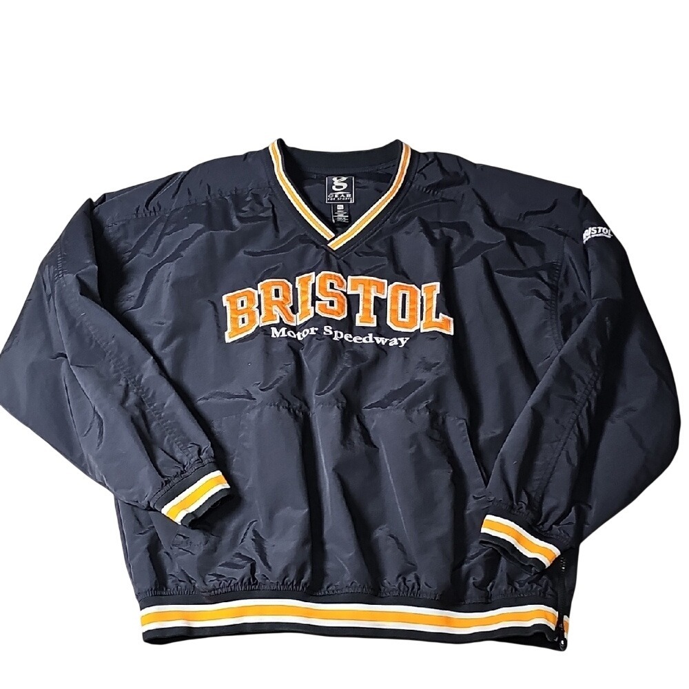 Vintage Bristol Motor Speedway Black Pullover Nylon Jacket XXL